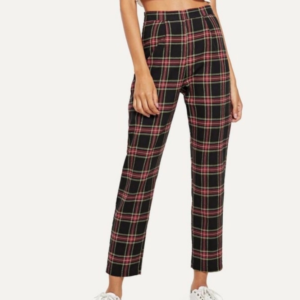 Red plaid pants